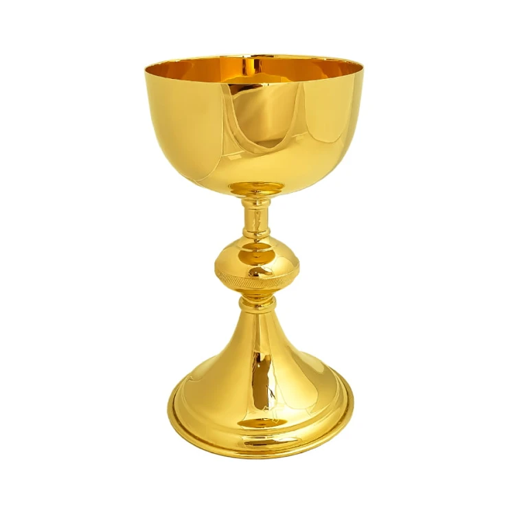 Kielich mosiężny pozłacany