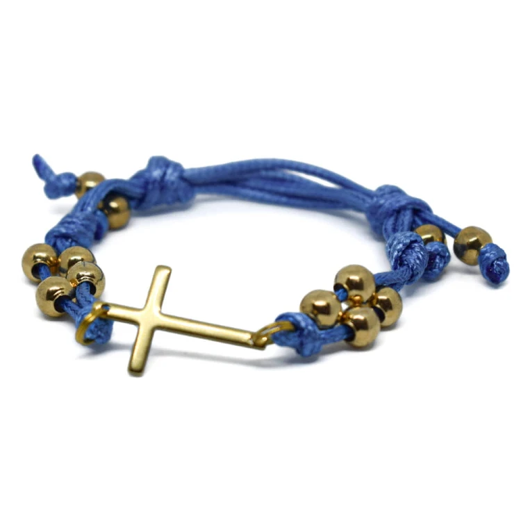 Niebieska bransoletka sznurkowa.JPG