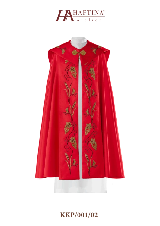 Kapa haftowana z motywem winogron.