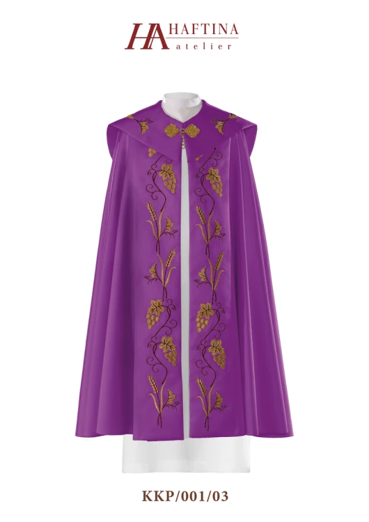 Kapa haftowana z motywem winogron.