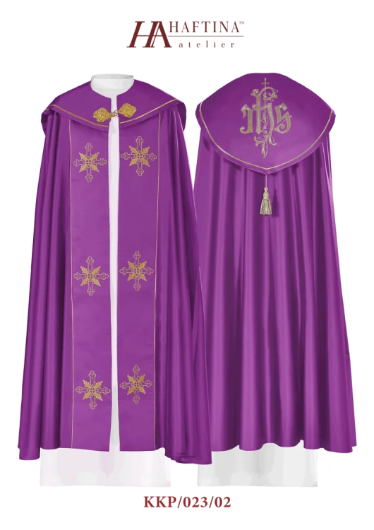 Kapa liturgiczna z symbolem IHS.