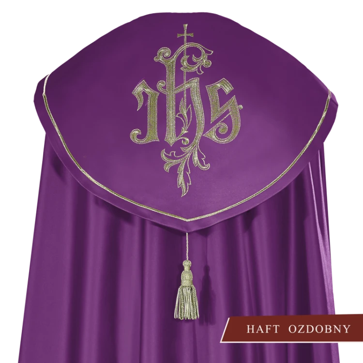 Kapa liturgiczna z symbolem IHS.