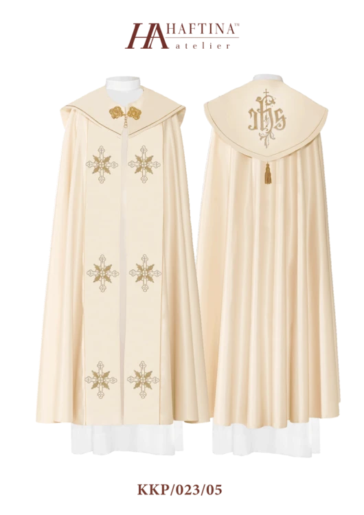 Kapa liturgiczna z symbolem IHS.
