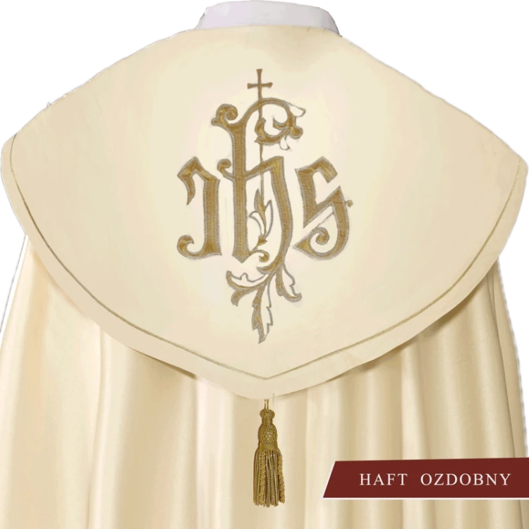Kapa liturgiczna z symbolem IHS.