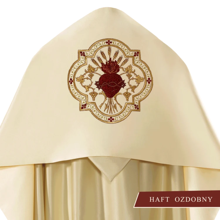 Welon bogato haftowany z sercem Pana Jezusa.