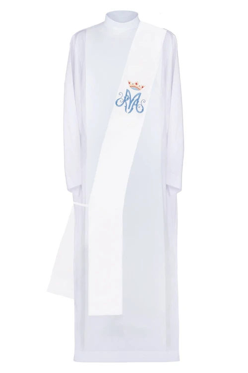 Stuła diakońska z symbolem maryjnym.