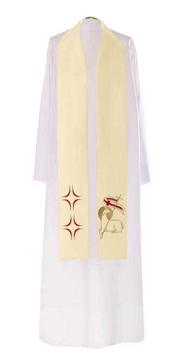 Stuła haftowana z Barankiem.