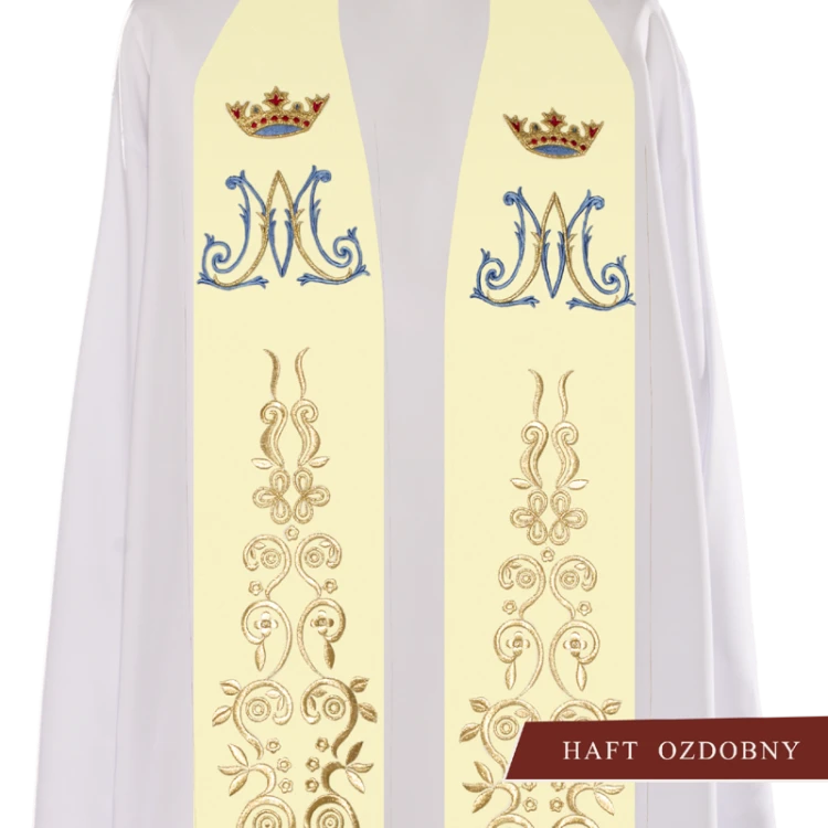 Maryjna stuła haftowana