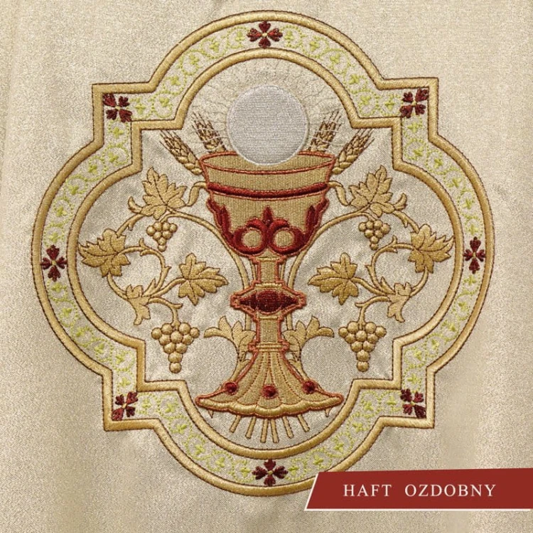 Ornat haftowany - emblemat symbol SERCE i KIELICH