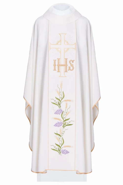 Ornat haftowany - IHS, Krzyż i winogrona