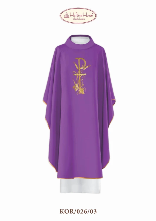 Ornat haftowany - symbole eucharystyczne