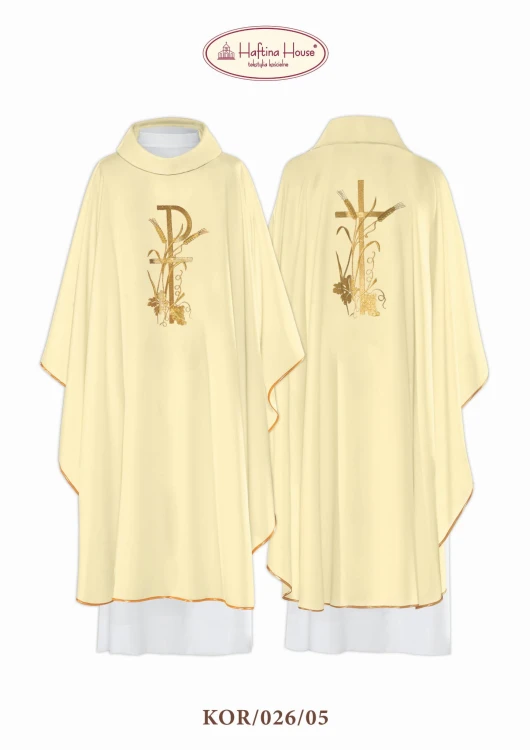 Ornat haftowany - symbole eucharystyczne