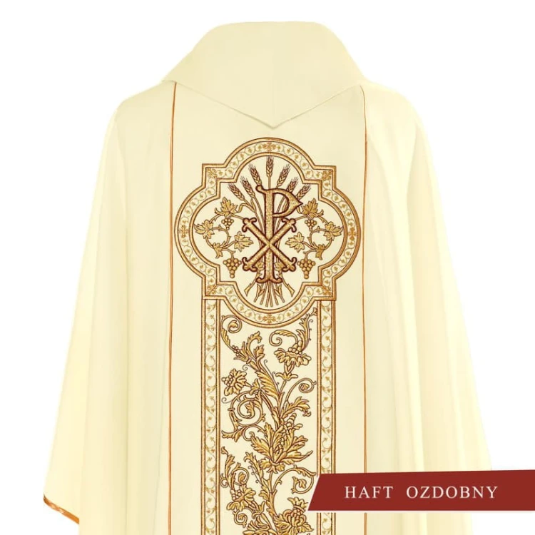 Ornat haftowany - symbol SERCE i PAX +bogate zdobienia