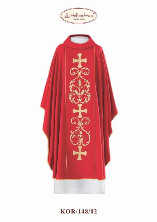 Żakardowy ornat haftowany