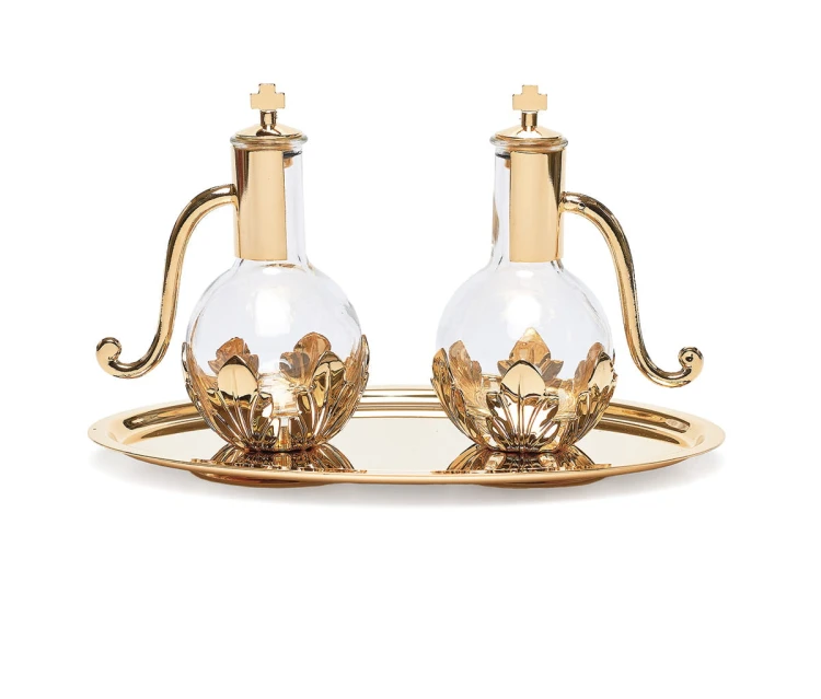 Ampoules set on a metal tray