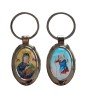 Keychain with Our Lady of Perpetual Help and Saint Christopher.