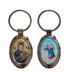 Keychain with Our Lady of Perpetual Help and Saint Christopher.