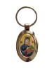 Keychain with Our Lady of Perpetual Help and Saint Christopher.