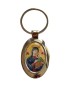 Keychain with Our Lady of Perpetual Help and Saint Christopher.