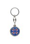 Metal keyring with Saint Benedict.