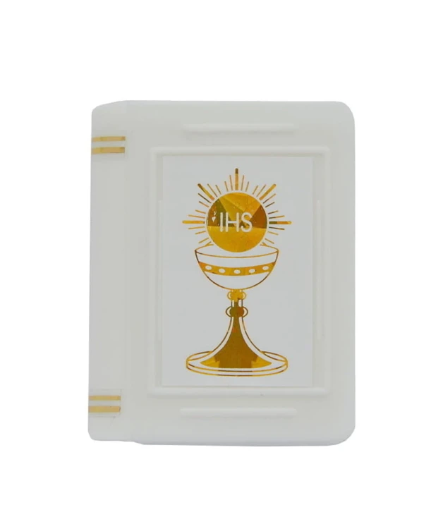 Pudełeczko na różaniec książeczka z Hostią.