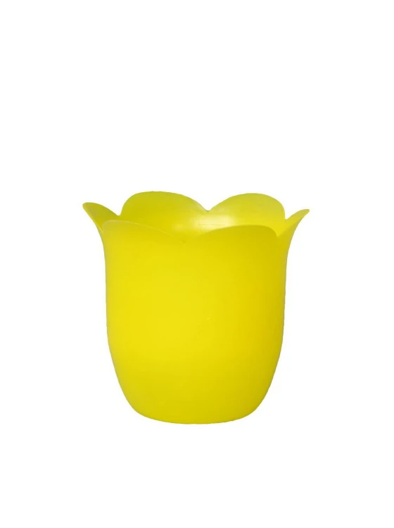 Tulip-shaped candle casing.