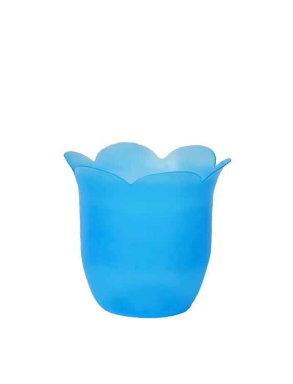 Tulip-shaped candle casing.