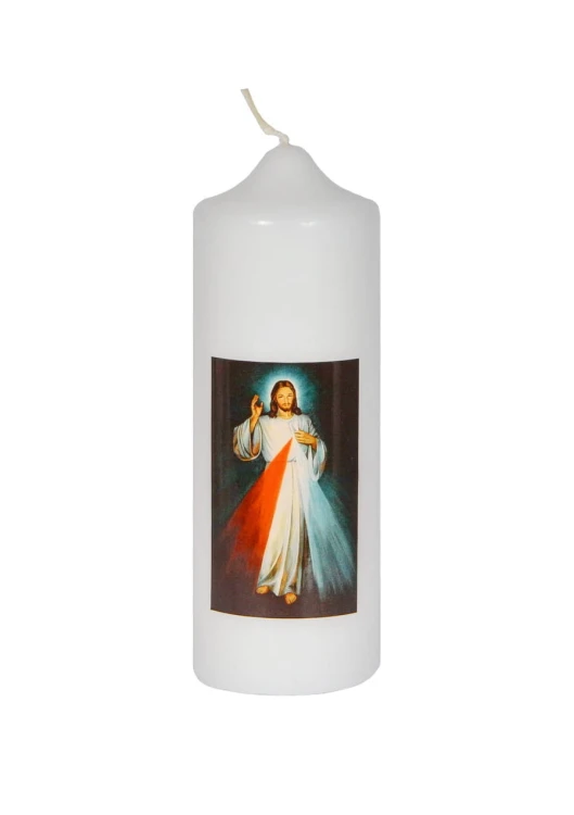 Biały paschalik z Jezusem Miłosiernym.