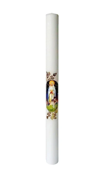 Duża biała parafinowa gromnica, 45cm.
