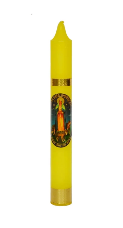 Our Lady of Candles average yellow candle