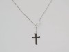 Silver chain celebrity with charms Cross and a Fish