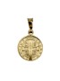 Gold-plated Saint Benedict medal.