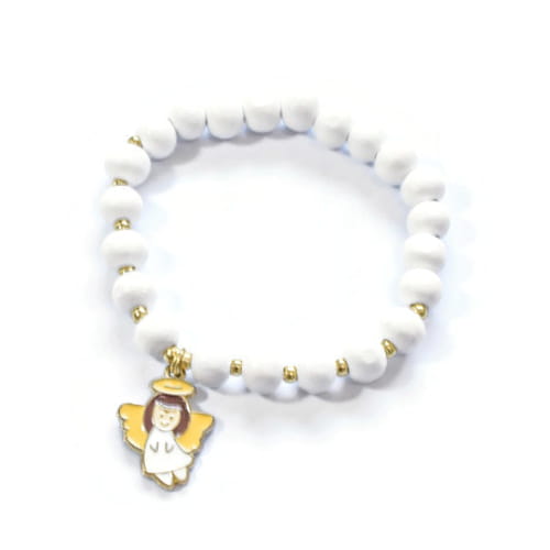 Religious wooden bracelet with angel