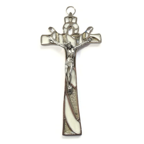 Simple hanging cross with resin filling.