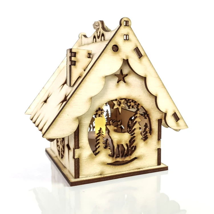 Lampion adwentowy jelonek na roraty ze sklejki