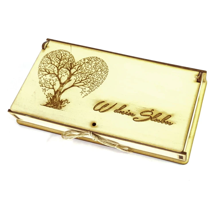 Pudełeczko Drzewo Miłości ze sklejki na ślub