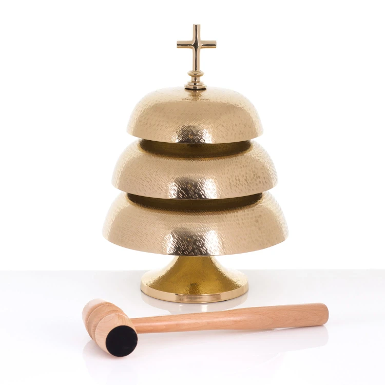 Gong mszalny mosiężny, potrójny