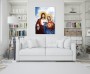 Heart of Jesus and Heart of Mary, canvas painting