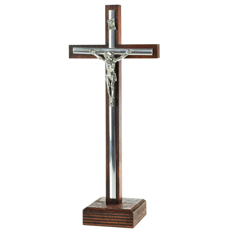 Standing wooden cross, 18 cm
