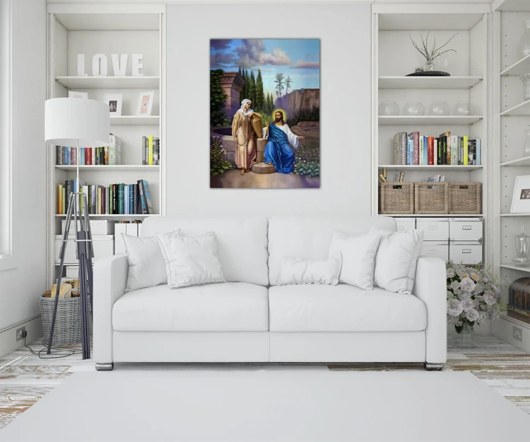 Jezus i Samarytanka-obraz canvas Art Christiana wiz.jpg