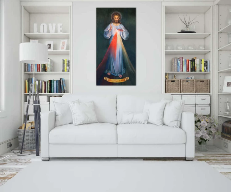 Jezus Miłosierny wg.siostry Faustyny, wileński - obraz na płótnie Art Christiana wiz.jpg