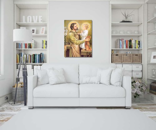 święty Józef z Jezusem obraz na płótnie art christiana wiz.jpg