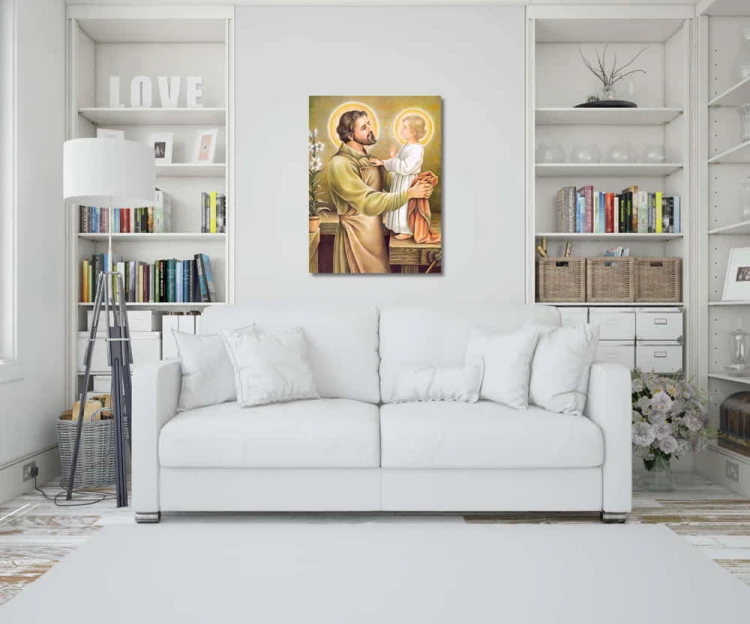 święty Józef z Jezusem obraz na płótnie art christiana wiz.jpg