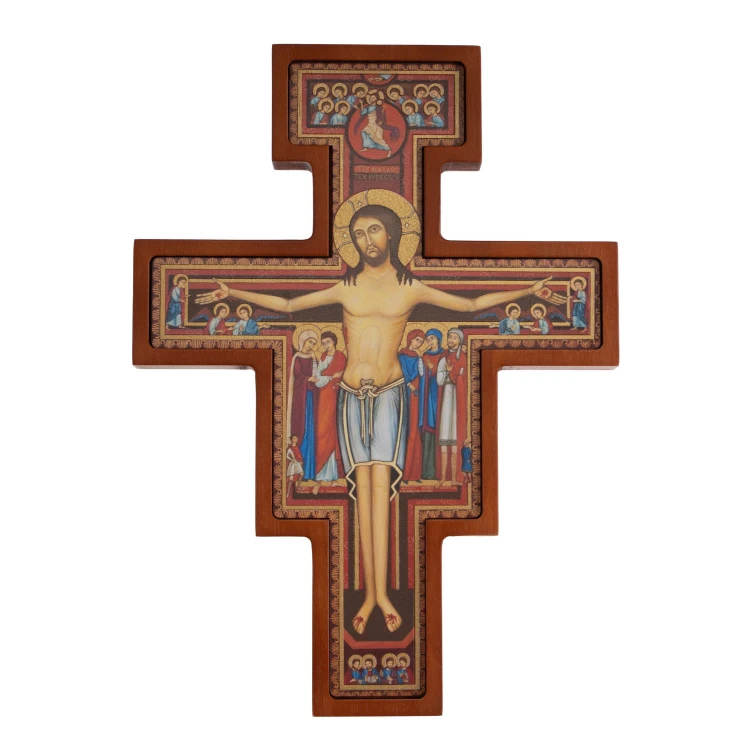 San Damiano - Franciscan Cross of Beech Wood, 13 cm