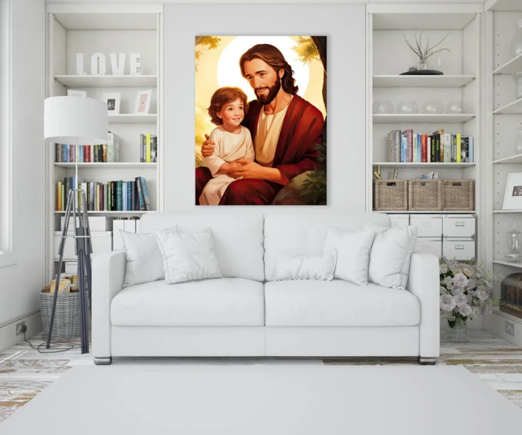 Jezus z chłopcem canvas Art Christiana wiz.jpg