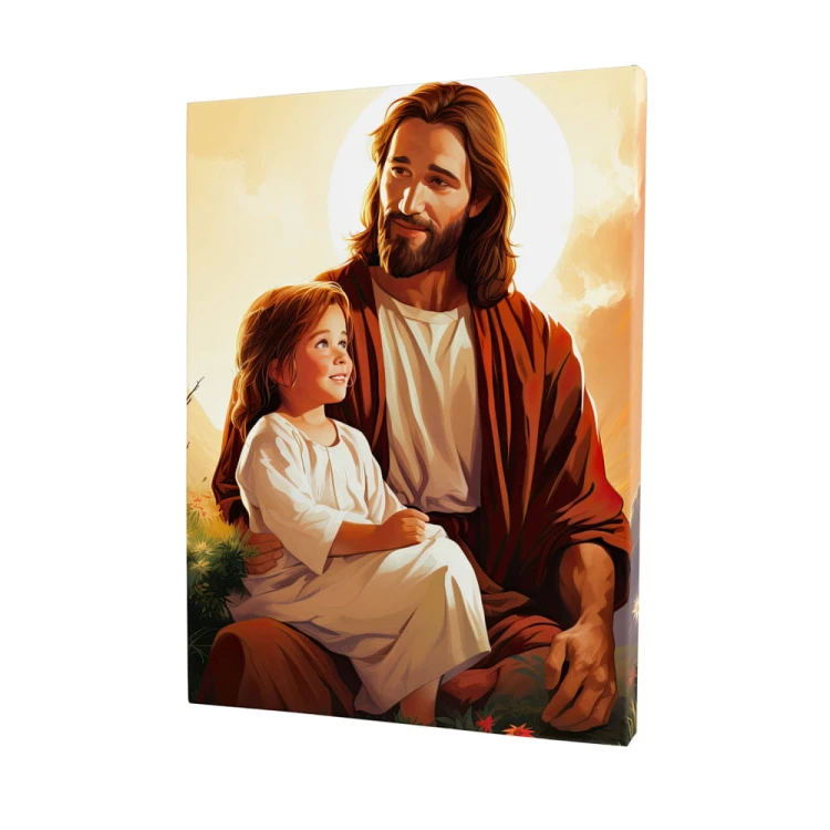 The Lord Jesus and the Little Girl - Canvas Image