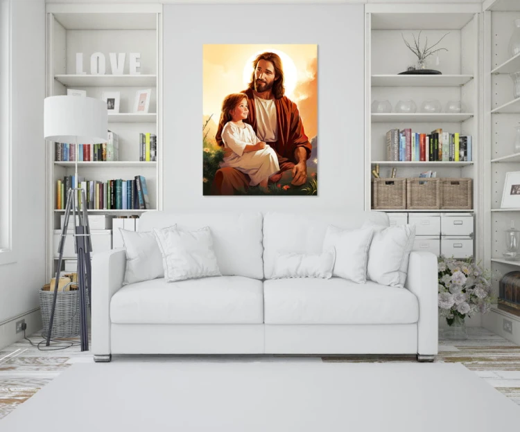 Jezus z dziewczynką obraz Art Christiana wiz.jpg