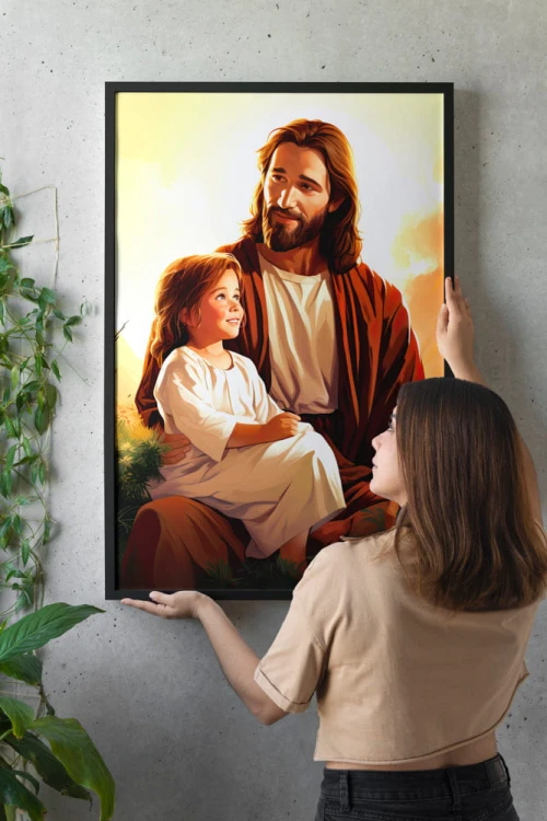 Jezus-z-dziewczynką-plakat-Art-Christiana-wiz.jpg