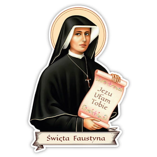 Naklejka ze Świętą Faustyną