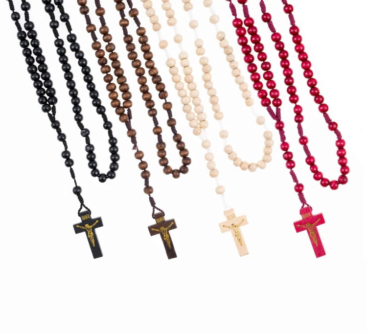 Różaniec drewniany na sznurku